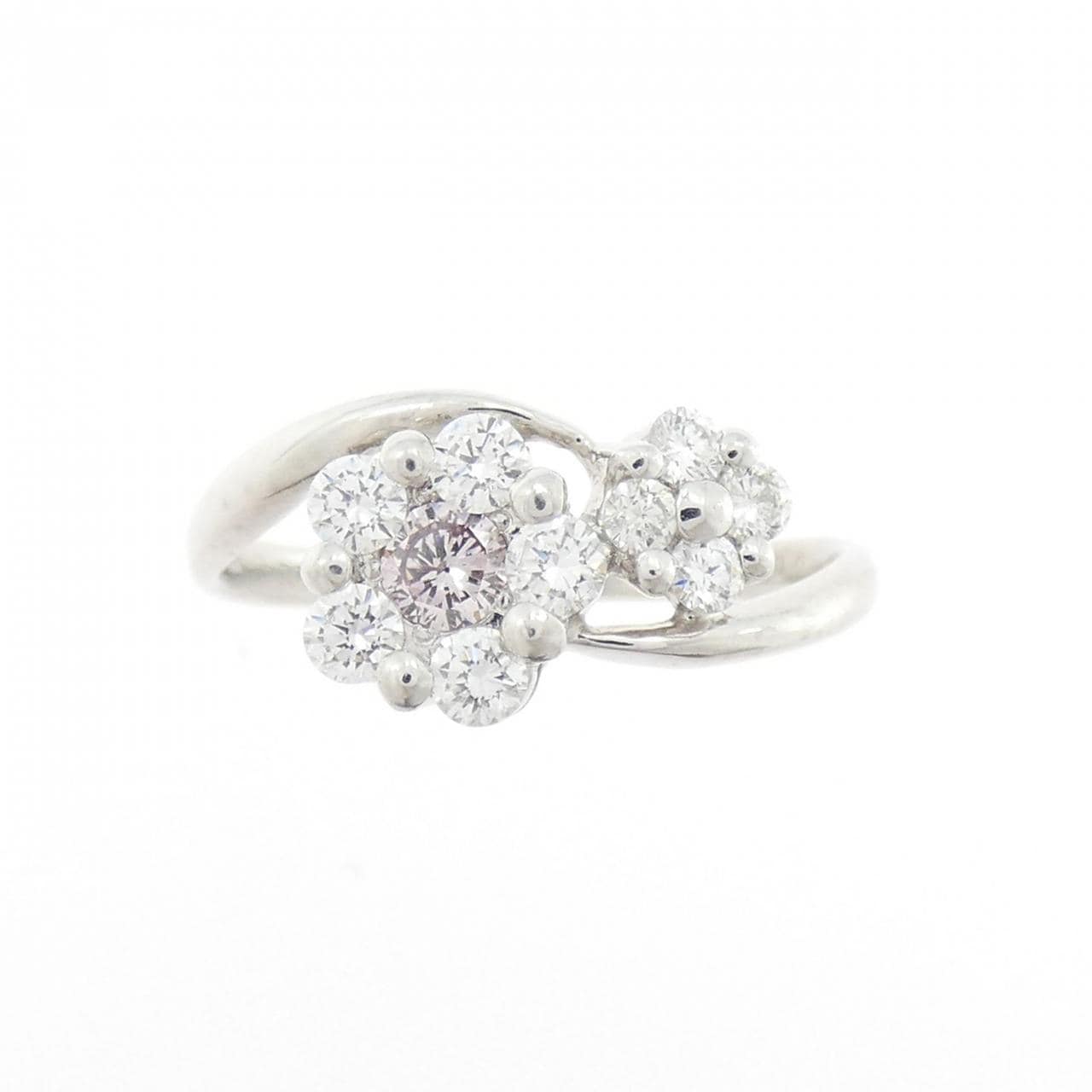 PT900 フラワー ピンクダイヤモンド リング 0.102CT