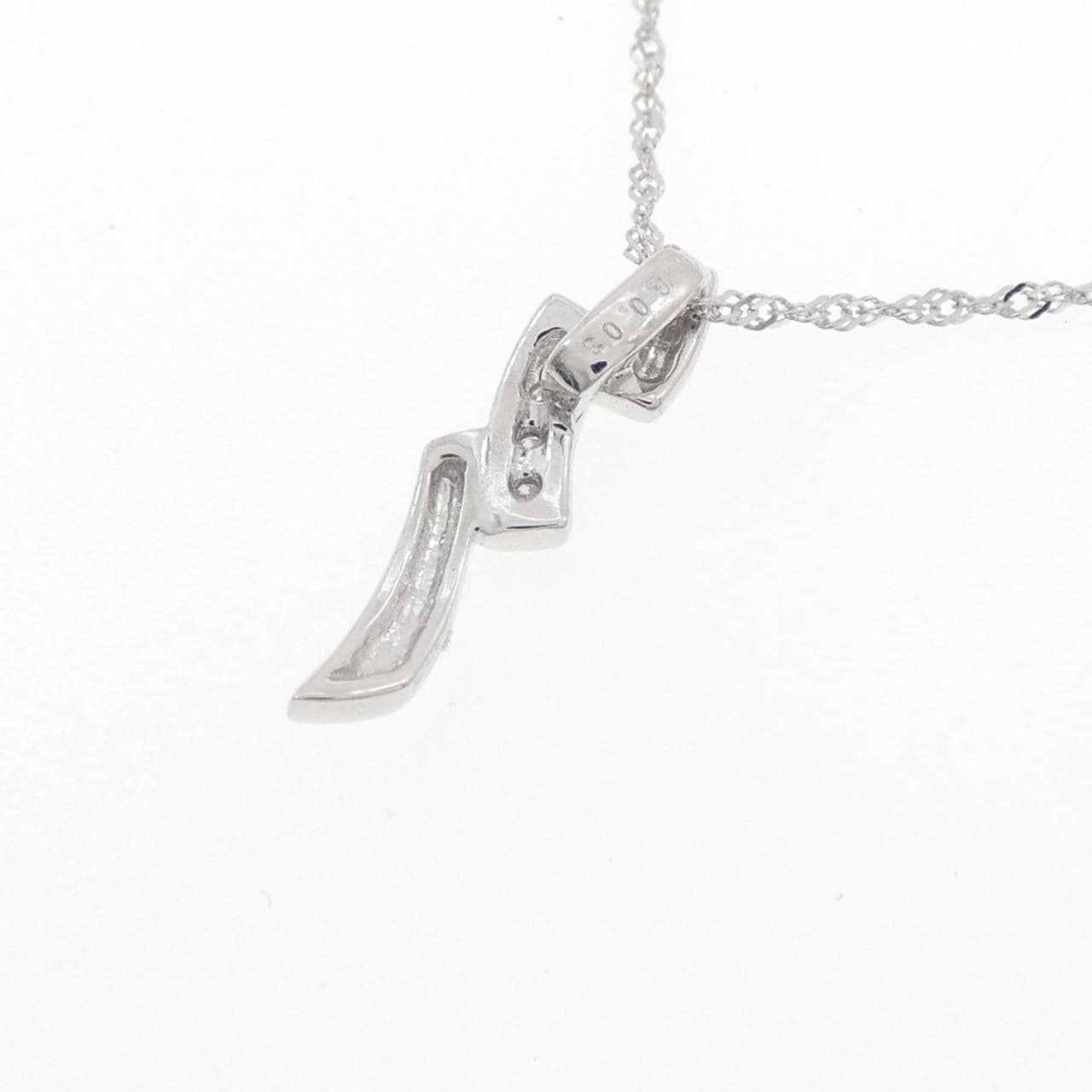 K18WG/750WG ダイヤモンド ネックレス 0.03CT