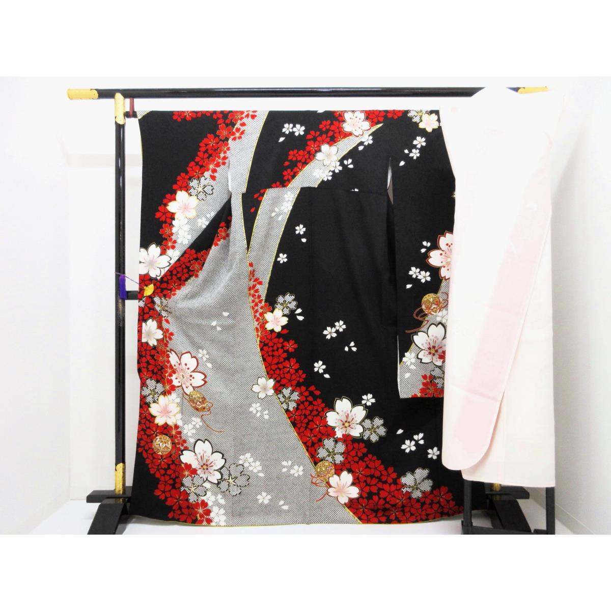 振袖 友禅金彩加工 絞り加工 きもの・長襦袢 2点セット