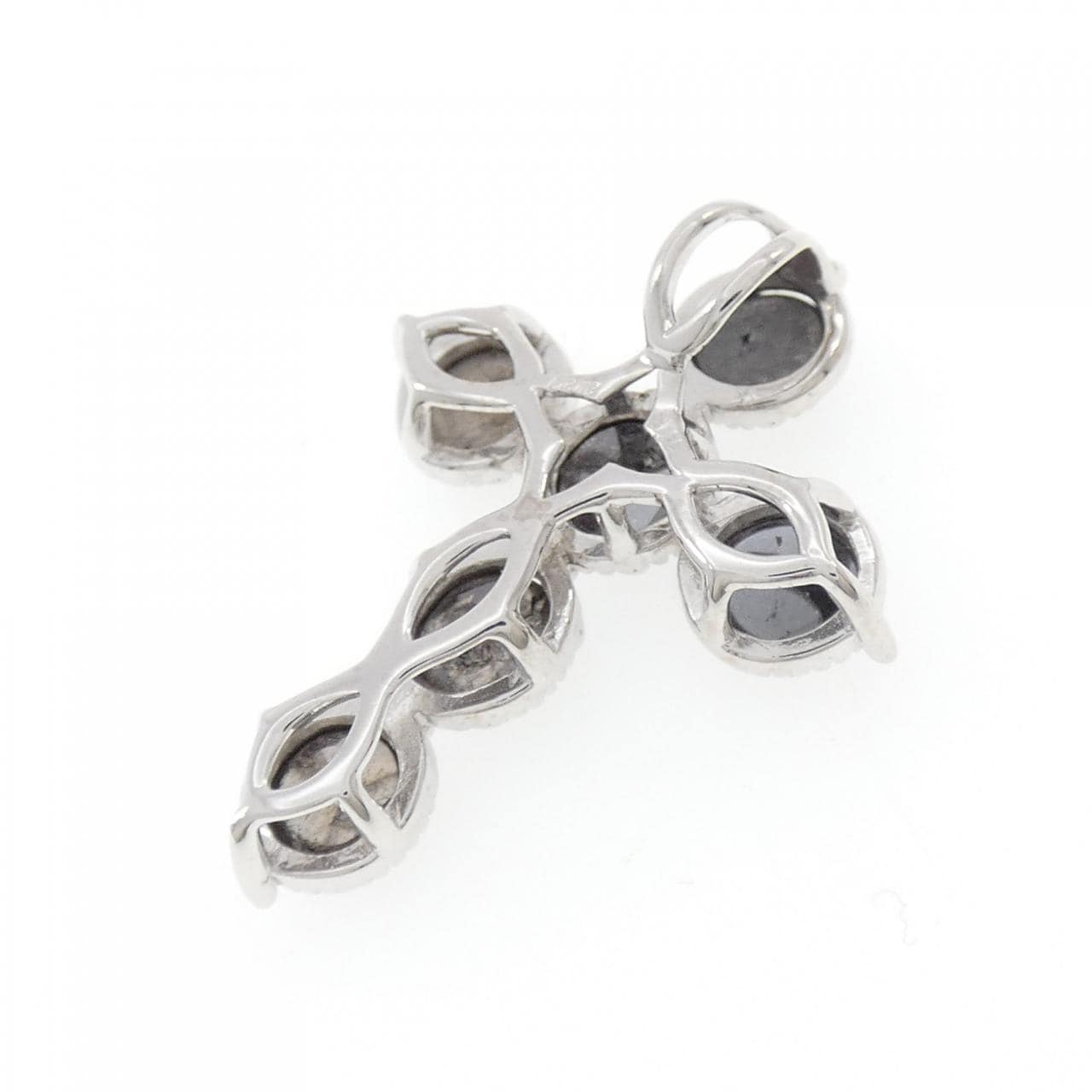 K18WG クロス ダイヤモンド ペンダント 4.00CT