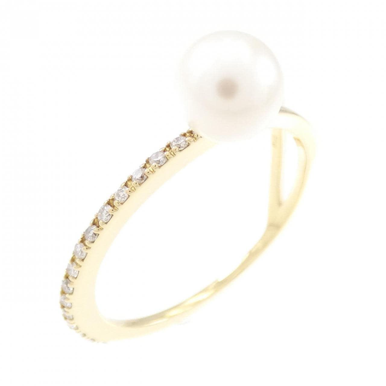 K18YG Akoya pearl ring 6mm