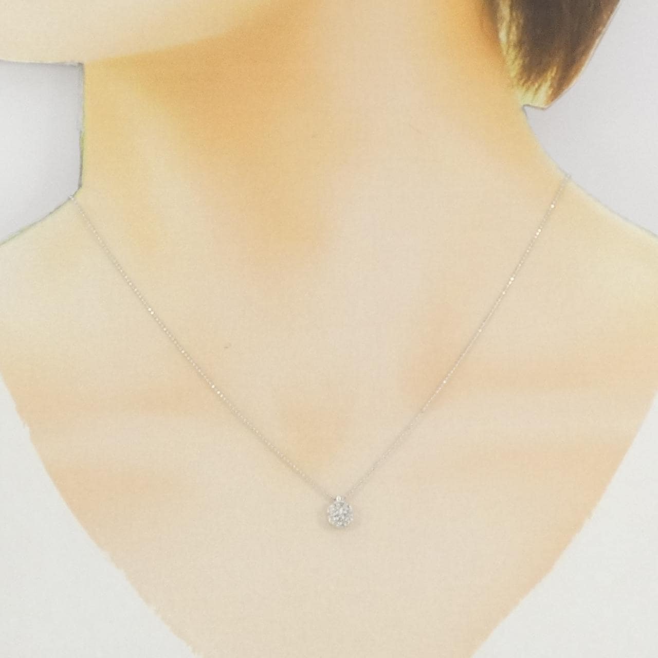 K14WG ダイヤモンド ネックレス 0.20CT