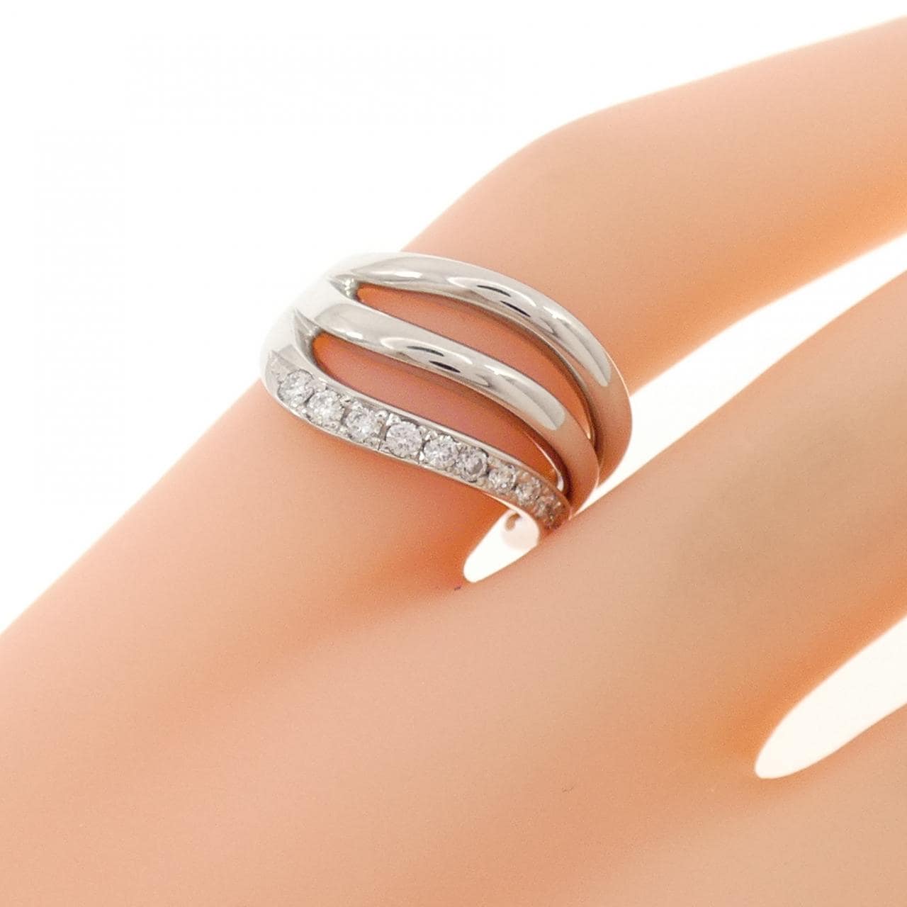 K18WG ダイヤモンド ピンキーリング 0.20CT