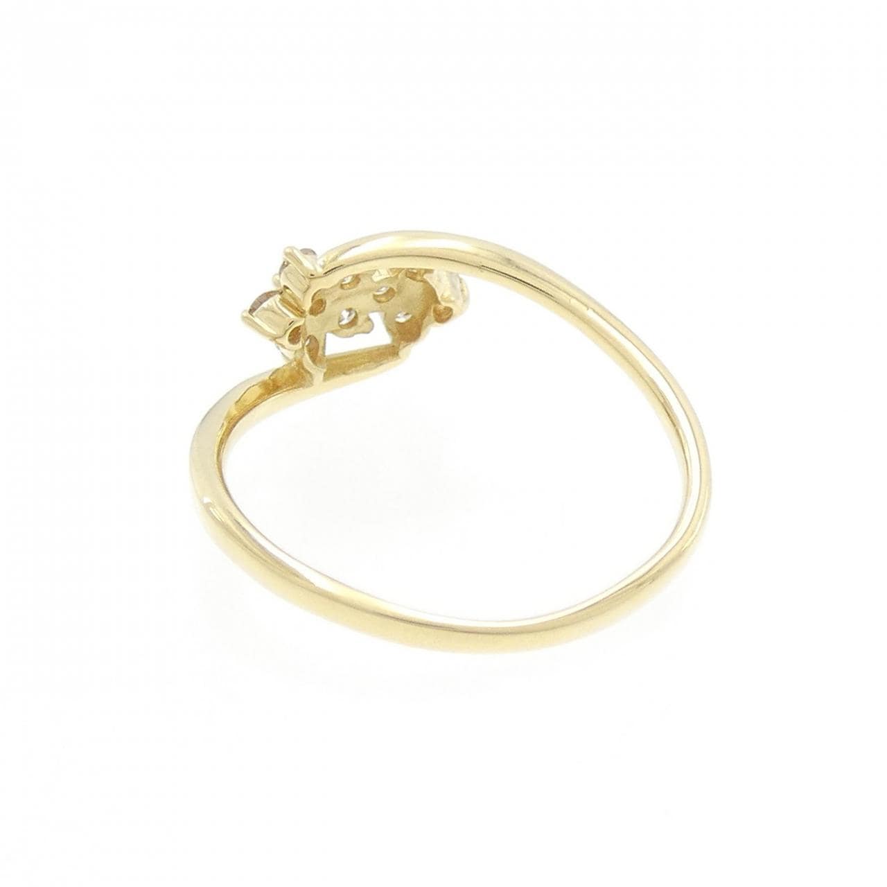 【新品】K18YG フラワー ダイヤモンド リング 0.20CT