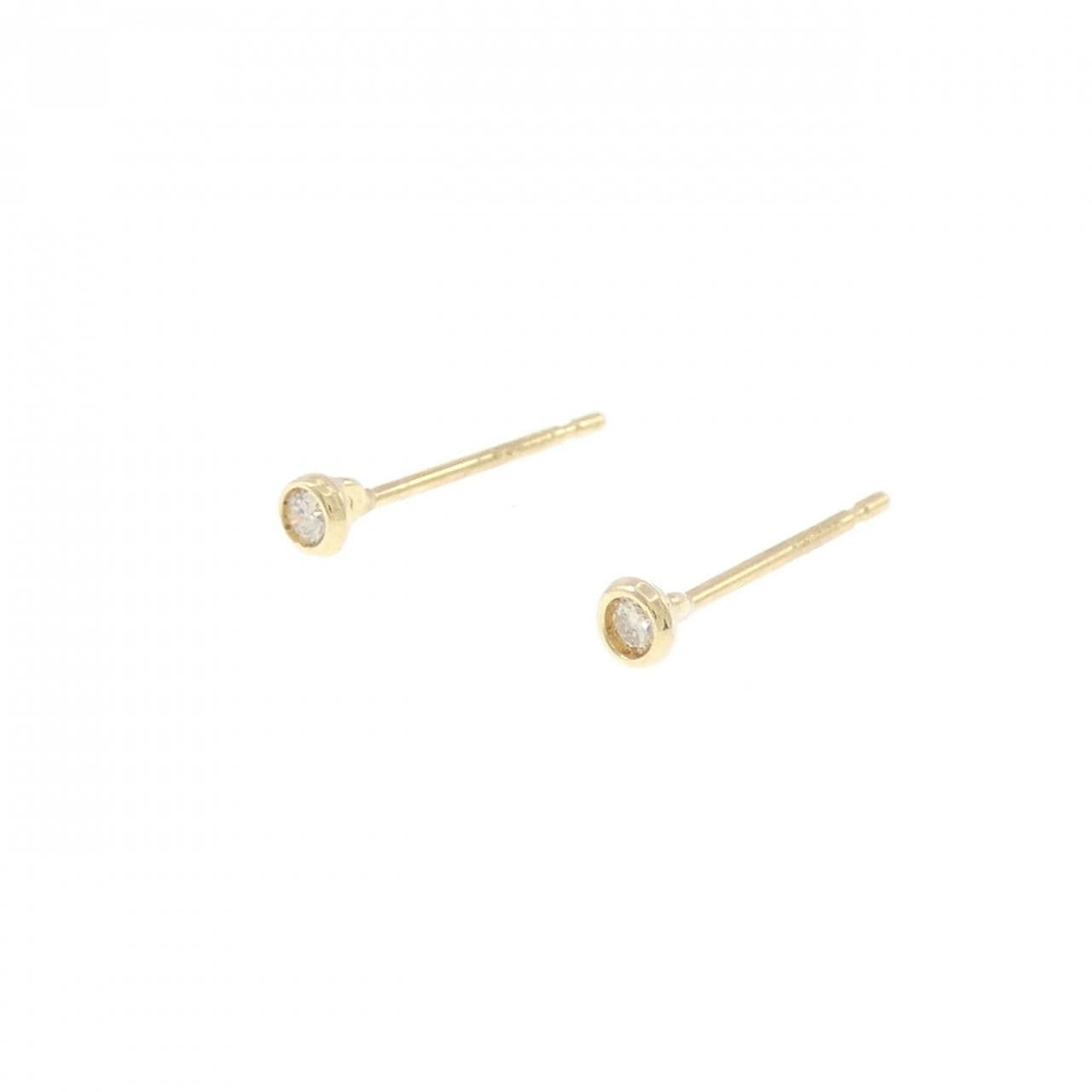 【新品】K18YG ソリティア ダイヤモンド ピアス 0.04CT
