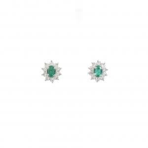 PT900 エメラルド ピアス 0.30CT