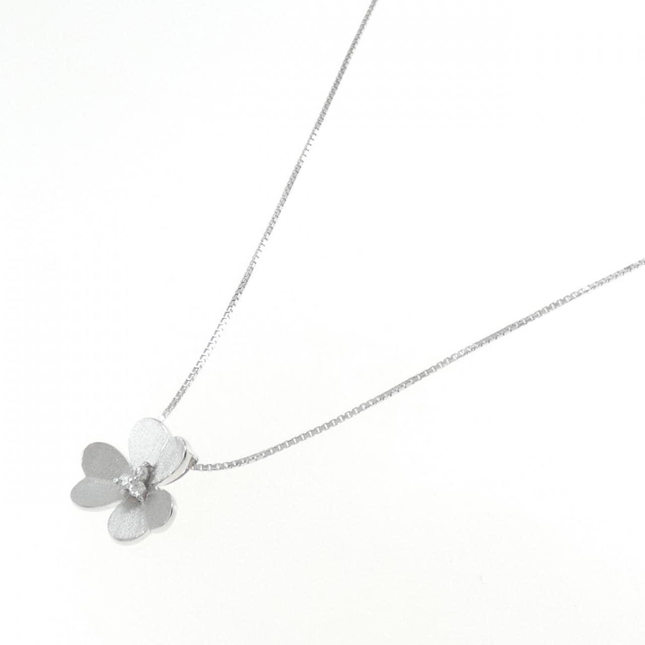 K18WG ダイヤモンド ネックレス 0.1CT
