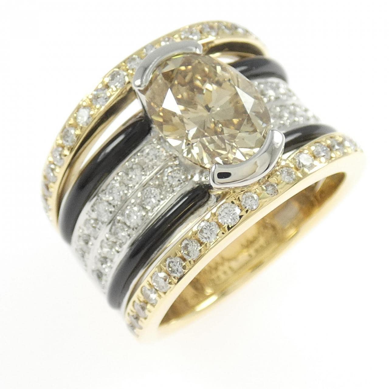 K18YG/PT900 ダイヤモンド リング 2.298CT