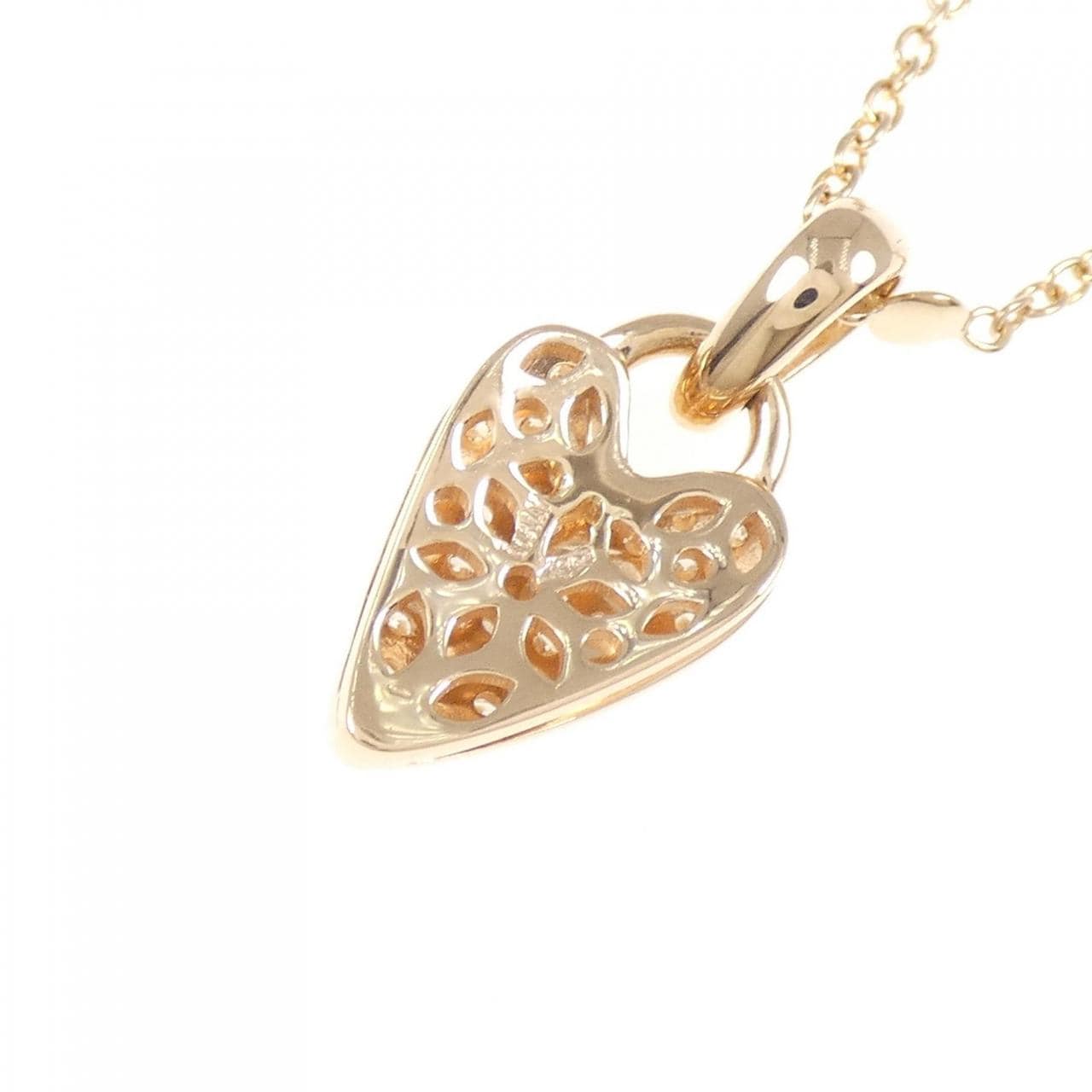 750PG/750WG ハート ダイヤモンド ネックレス