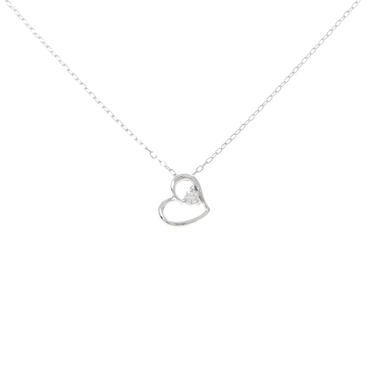 K10WG ハート ダイヤモンド ネックレス 0.03CT