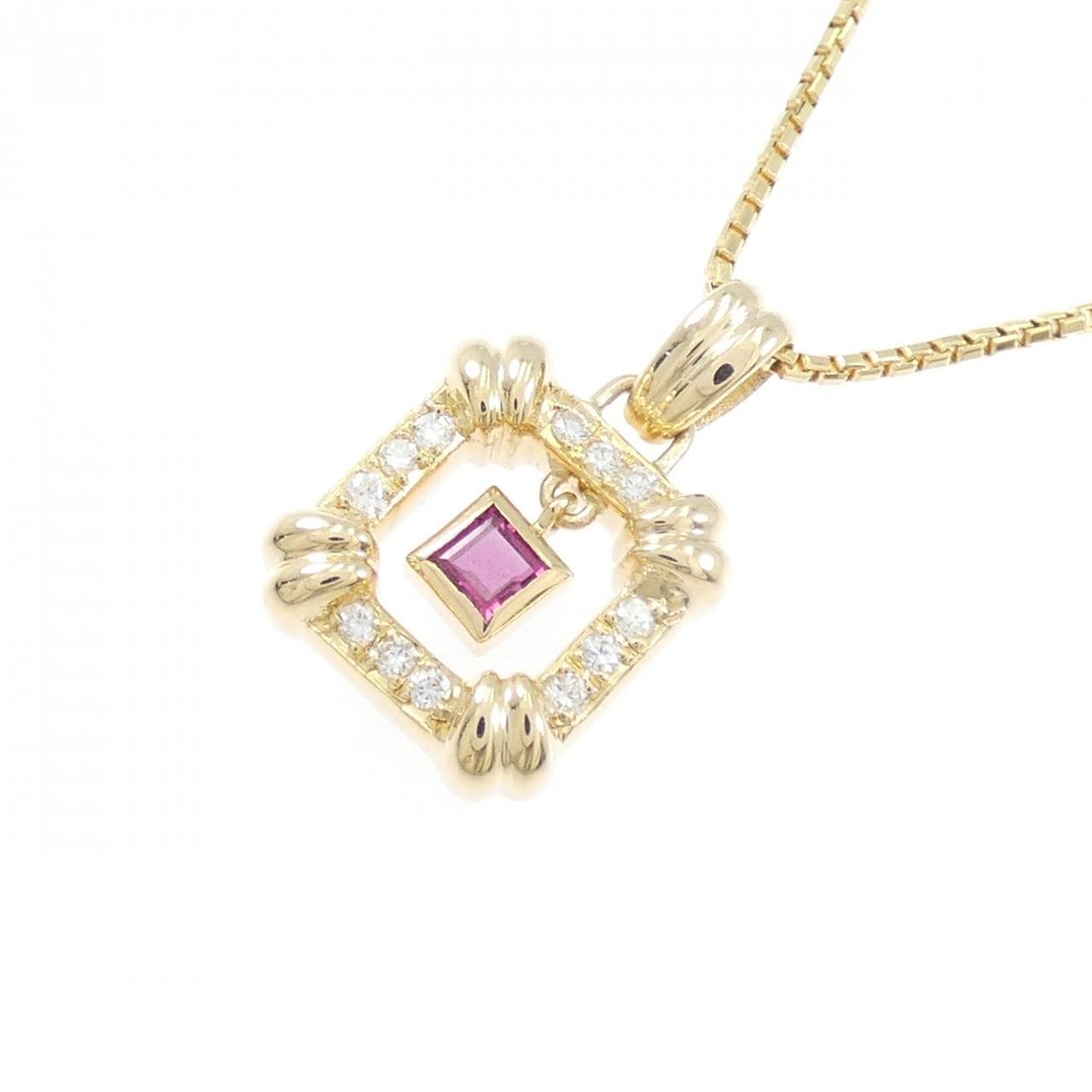 K18YG ルビー ネックレス