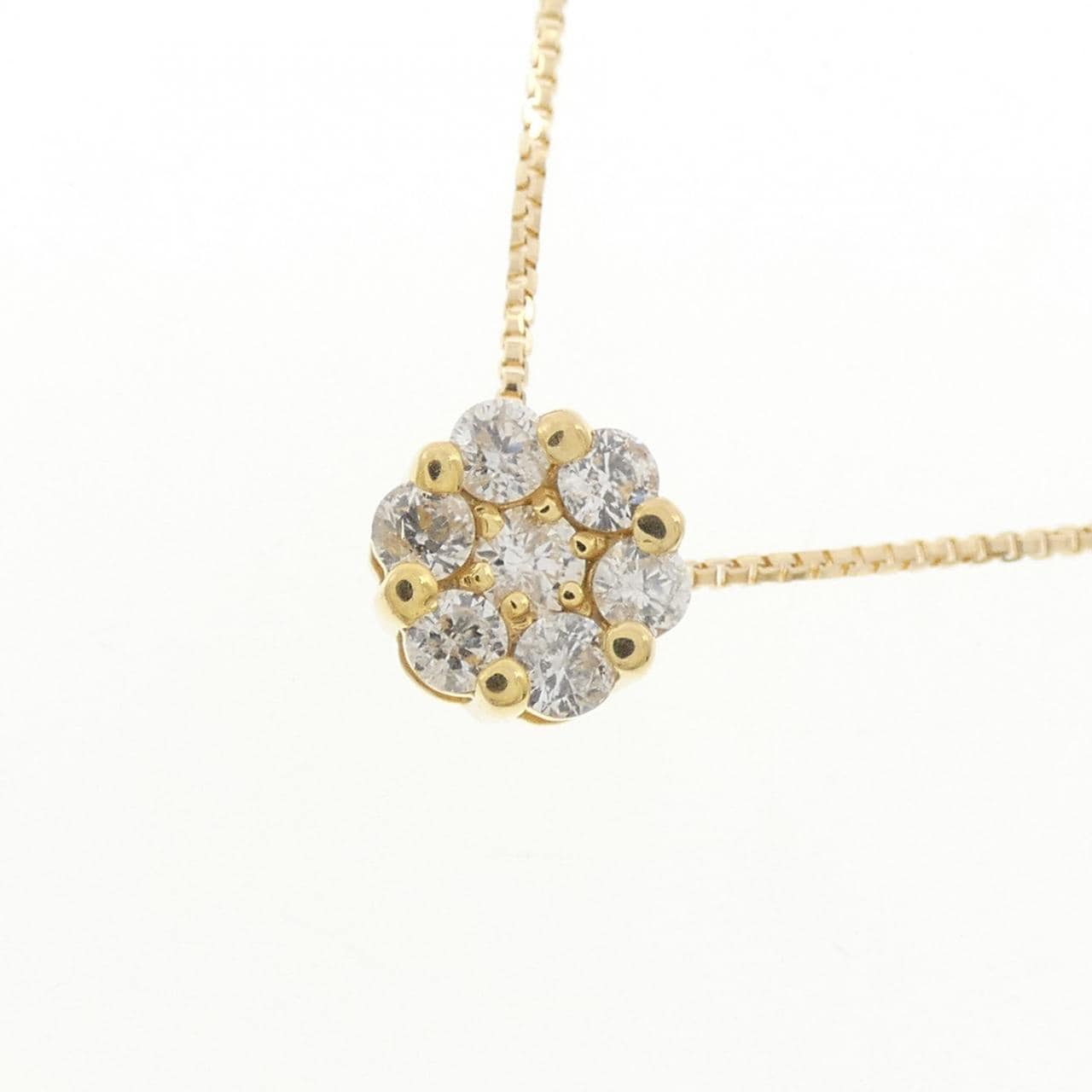 K18YG フラワー ダイヤモンド ネックレス 0.20CT