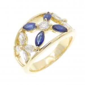 K18YG サファイヤ リング 0.70CT