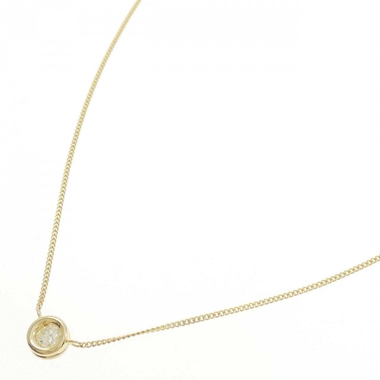 K18YG ソリティア ダイヤモンド ネックレス 0.19CT