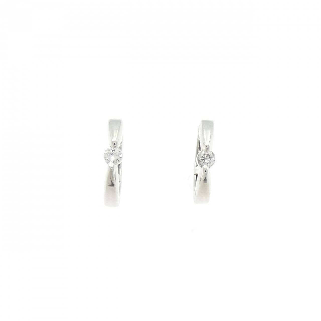 K18WG ダイヤモンド ピアス 0.08CT
