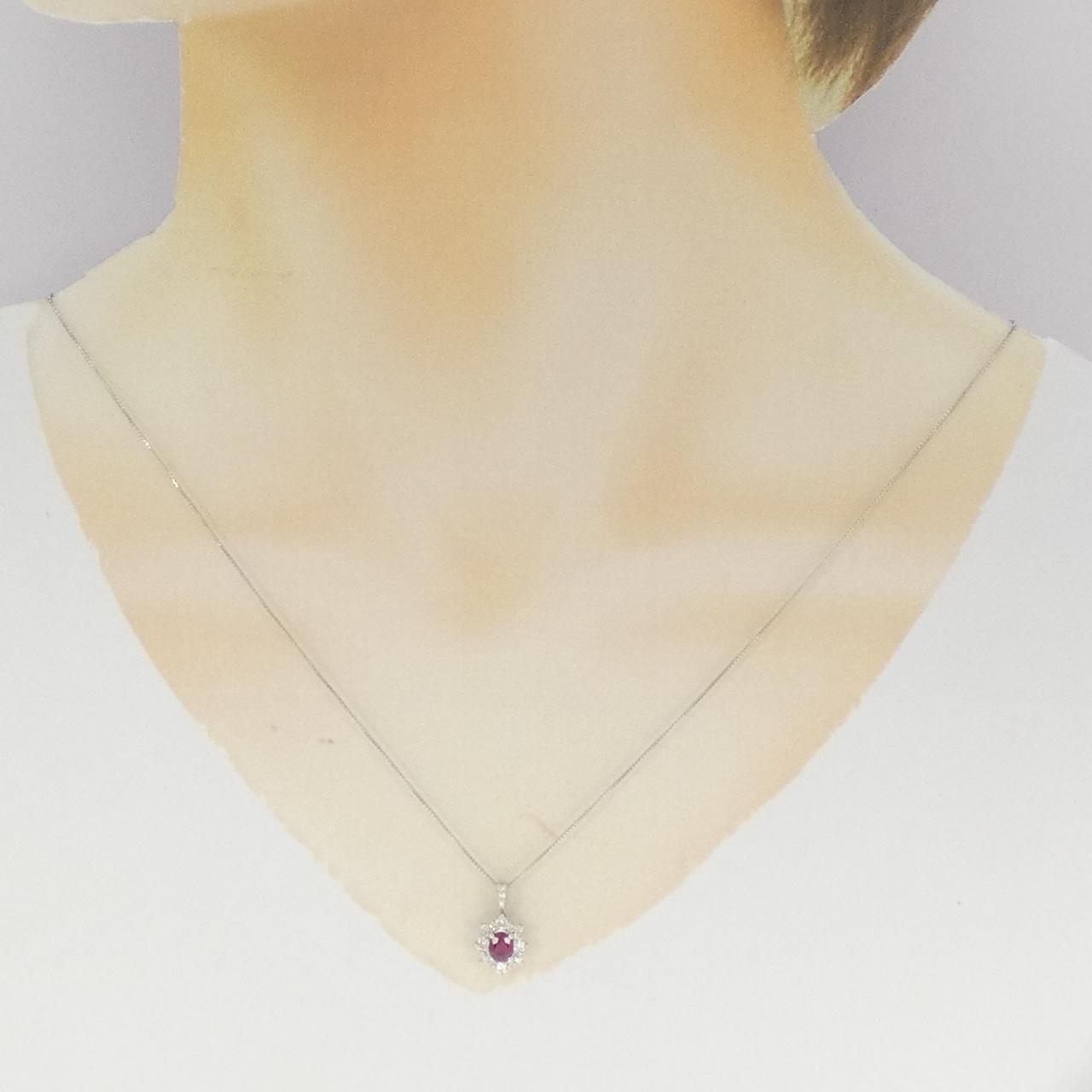 PT ルビー ネックレス 0.48CT