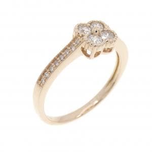 K18PG フラワー ダイヤモンド リング 0.30CT