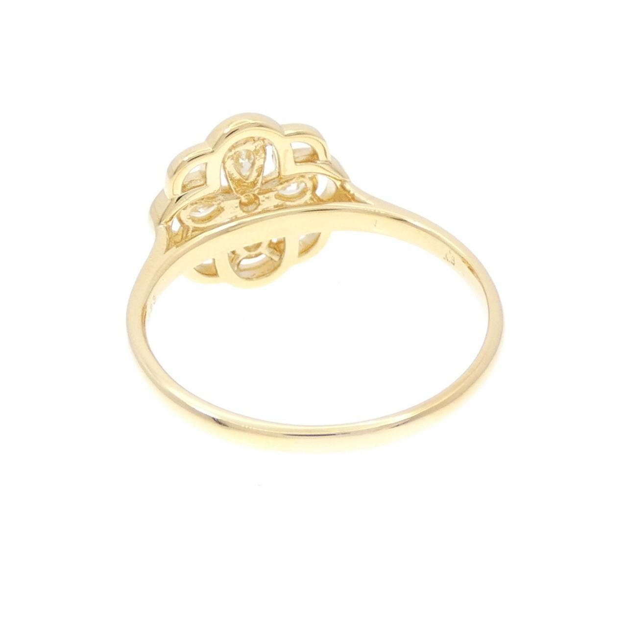 [新品] K18YG花朵鑽石戒指0.23CT