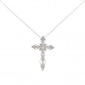 PT900/PT850 クロス ダイヤモンド ネックレス 0.15CT