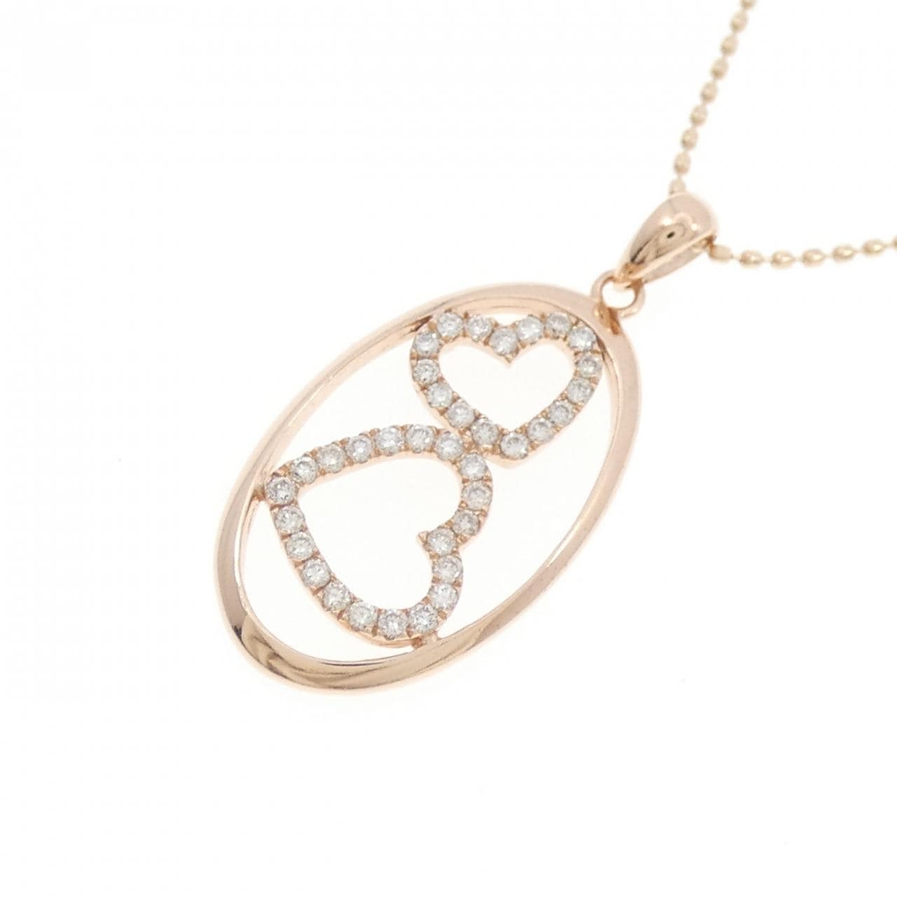 K10PG ハート ダイヤモンド ネックレス 0.18CT