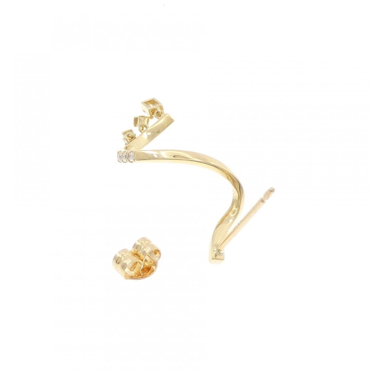 アーカー シャンデリアスウェイツイスト ピアス 0.12CT 片耳
