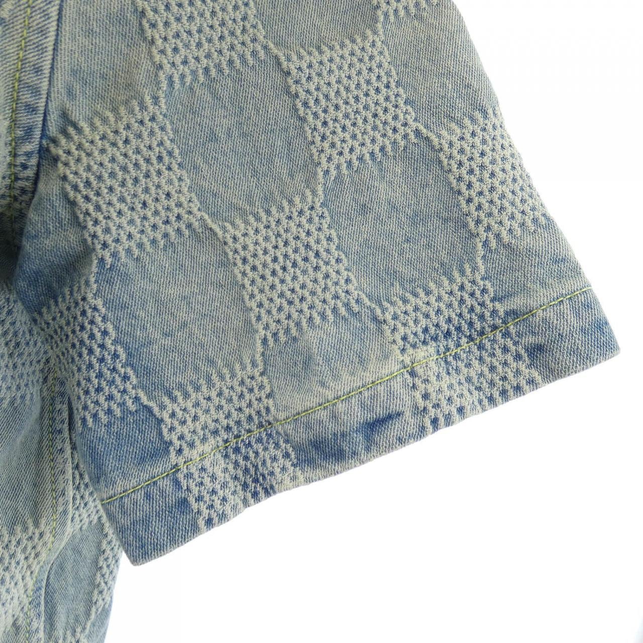 ルイヴィトン LOUIS VUITTON ダミエ3D ライトデニムショートスリーブシャツ HTS53WUYH S/Sシャツ