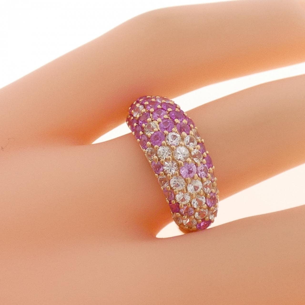 K18PG パヴェ サファイヤ リング 2.45CT