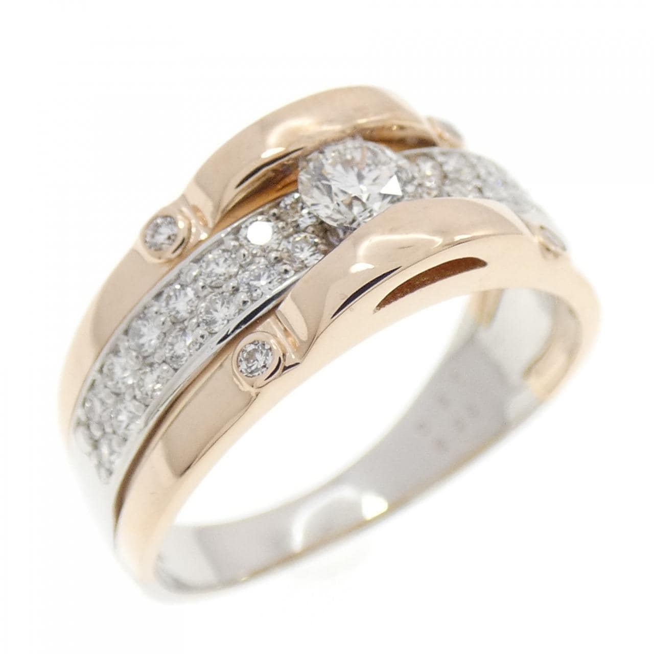 K18PG/PT900 ダイヤモンド リング 0.18CT