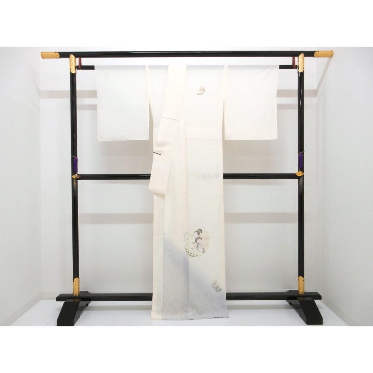 【未使用品】単衣　駒絽訪問着　友禅金彩加工　ボカシ染
