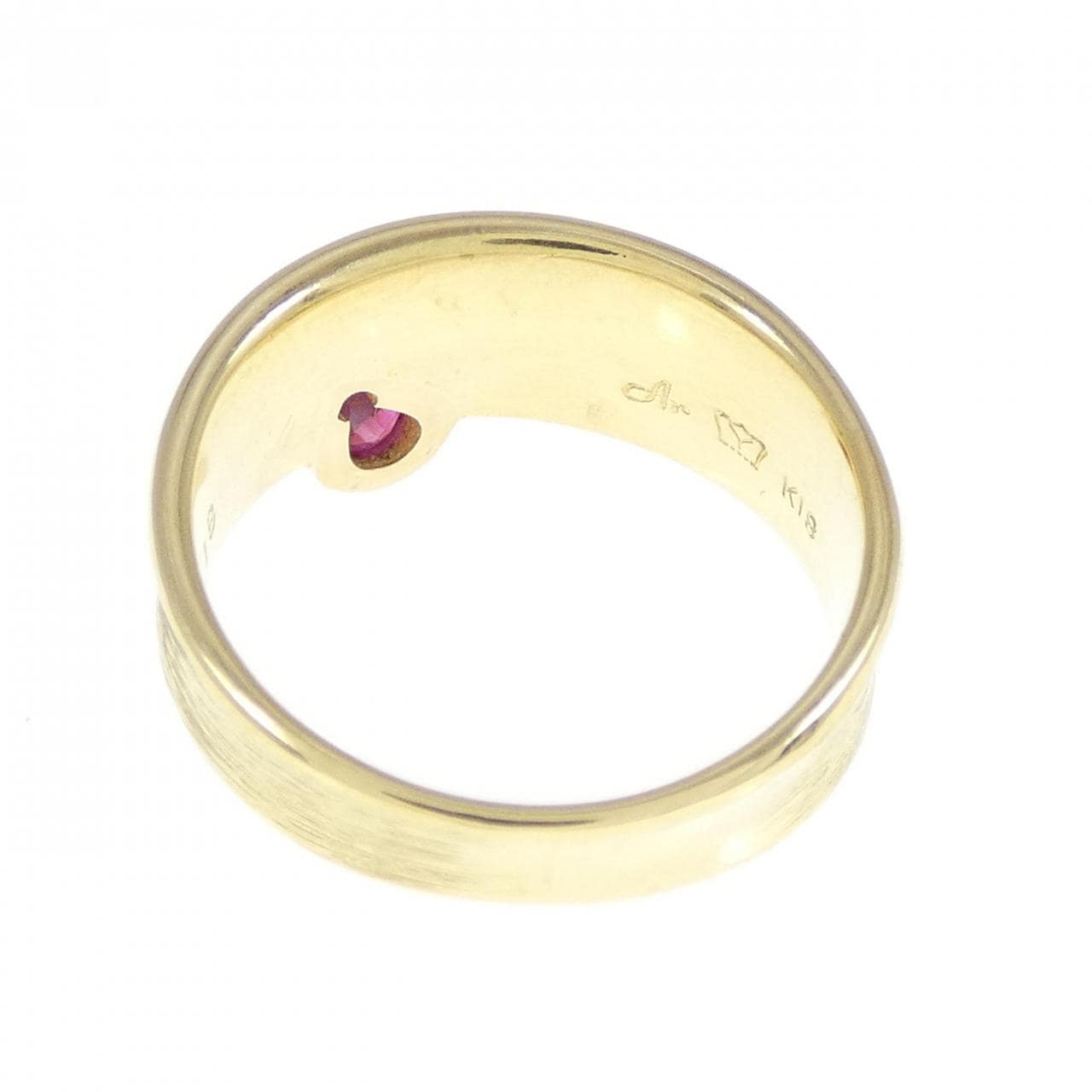 K18YG 紅寶石尾戒0.18CT