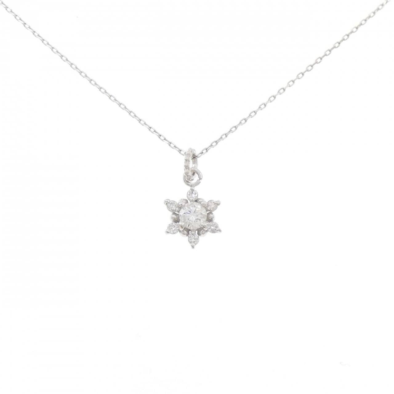 K18WG スター ダイヤモンド ネックレス 0.15CT