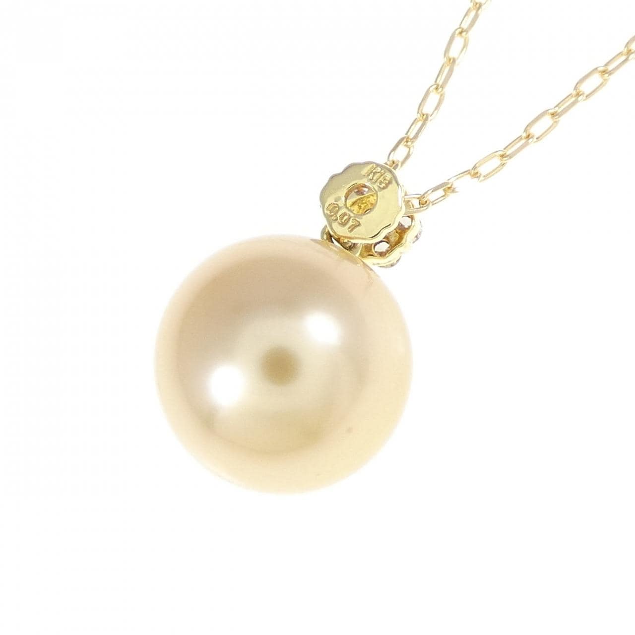 K18YG 白蝶パール ネックレス 9.8mm