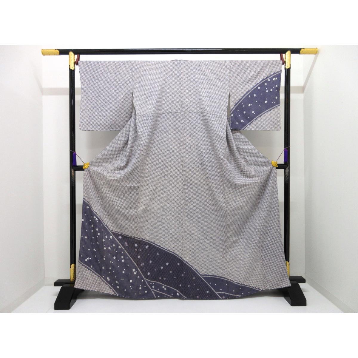 訪問着　総絞り　刺繍加工　身幅Ｌ寸