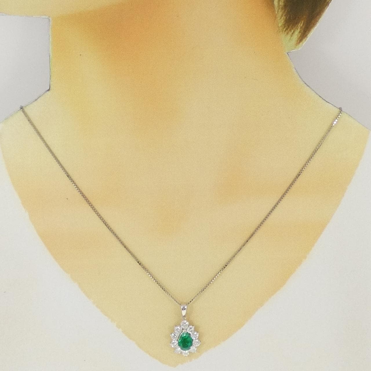 PT900/PT850 エメラルド ネックレス 1.50CT