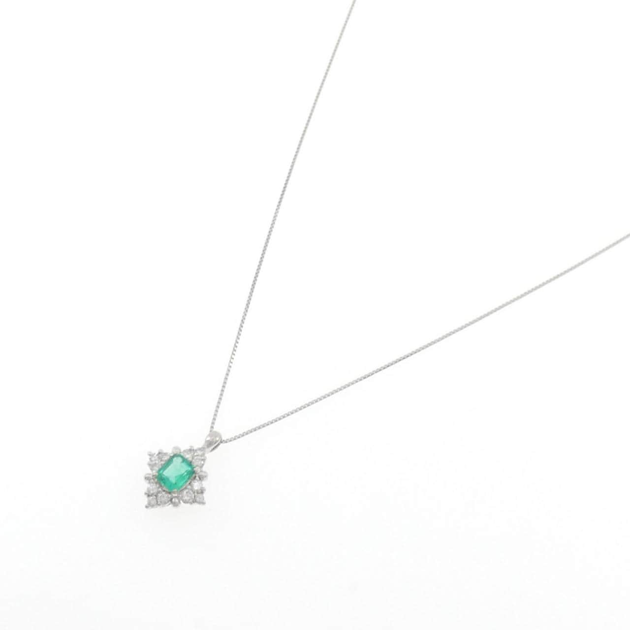 PT900/PT850 エメラルド ネックレス 0.38CT
