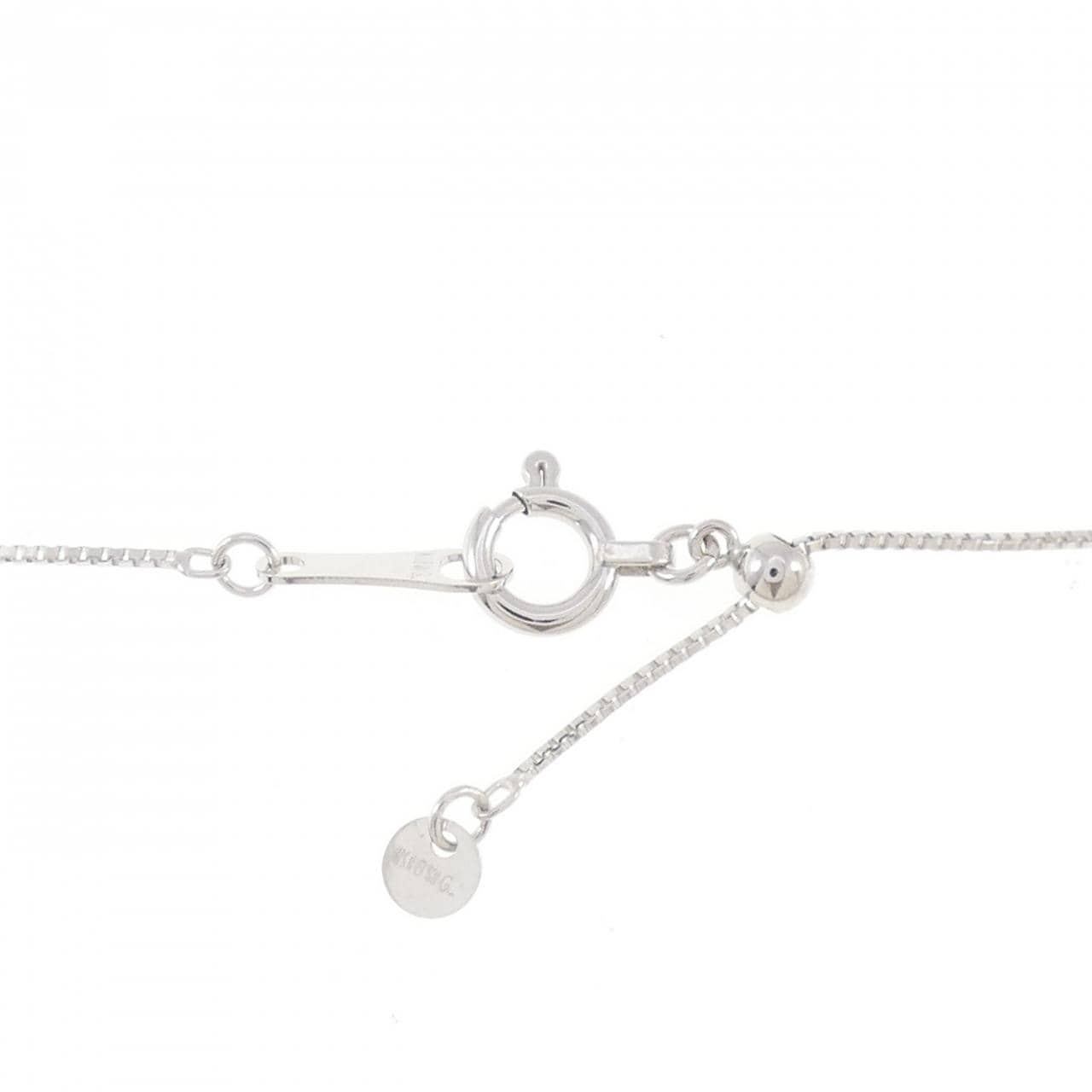 K18WG フラワー ダイヤモンド ネックレス 0.05CT