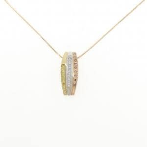 K18YG/PT900/K18PG ダイヤモンド ネックレス 0.21CT