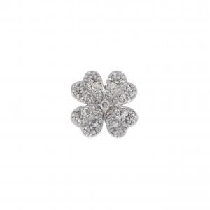 K18WG クローバー ダイヤモンド ブローチ