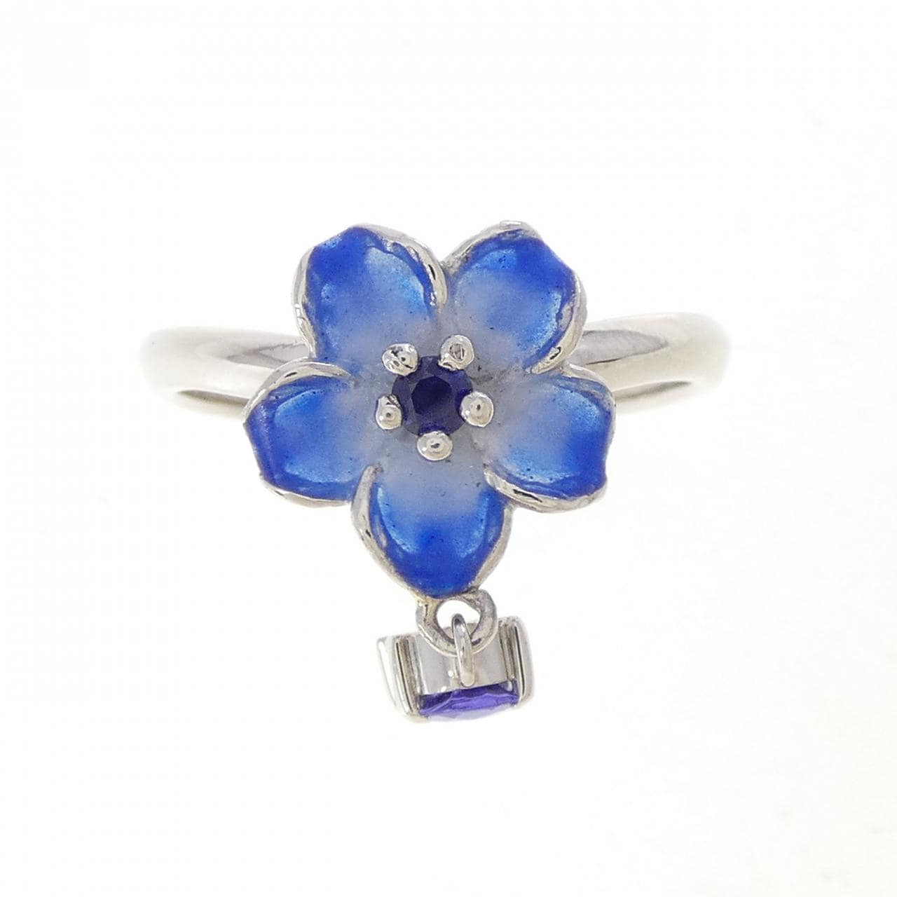 PT900 フラワー タンザナイト リング 0.41CT