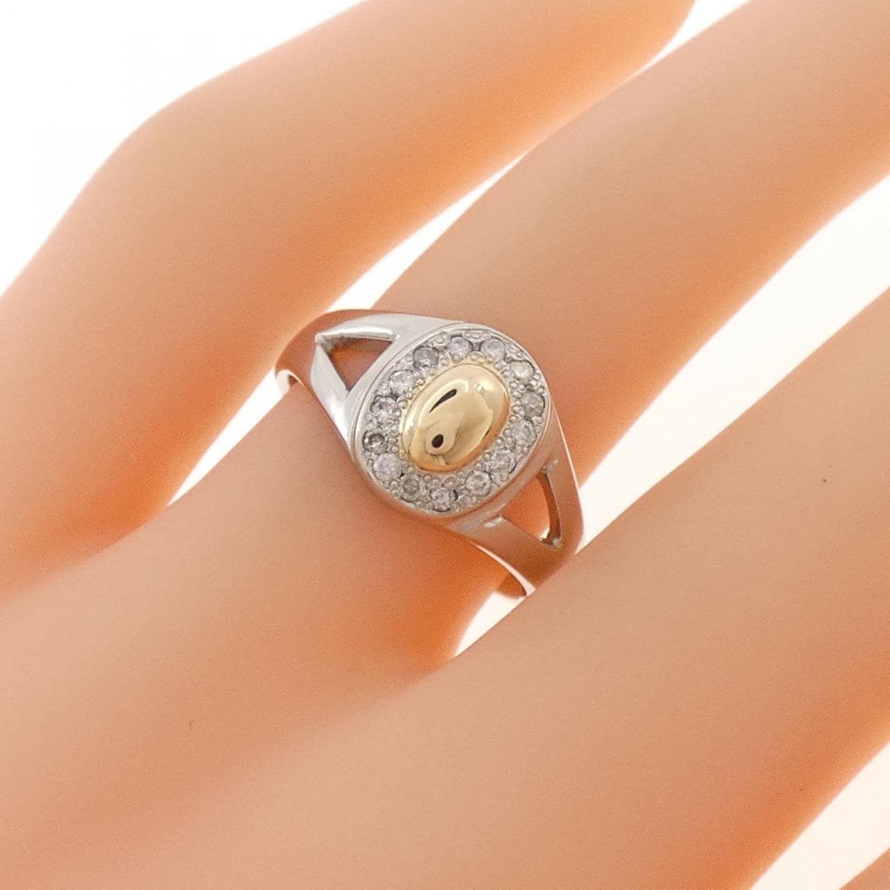 PT900/K18YG ダイヤモンド リング 0.14CT