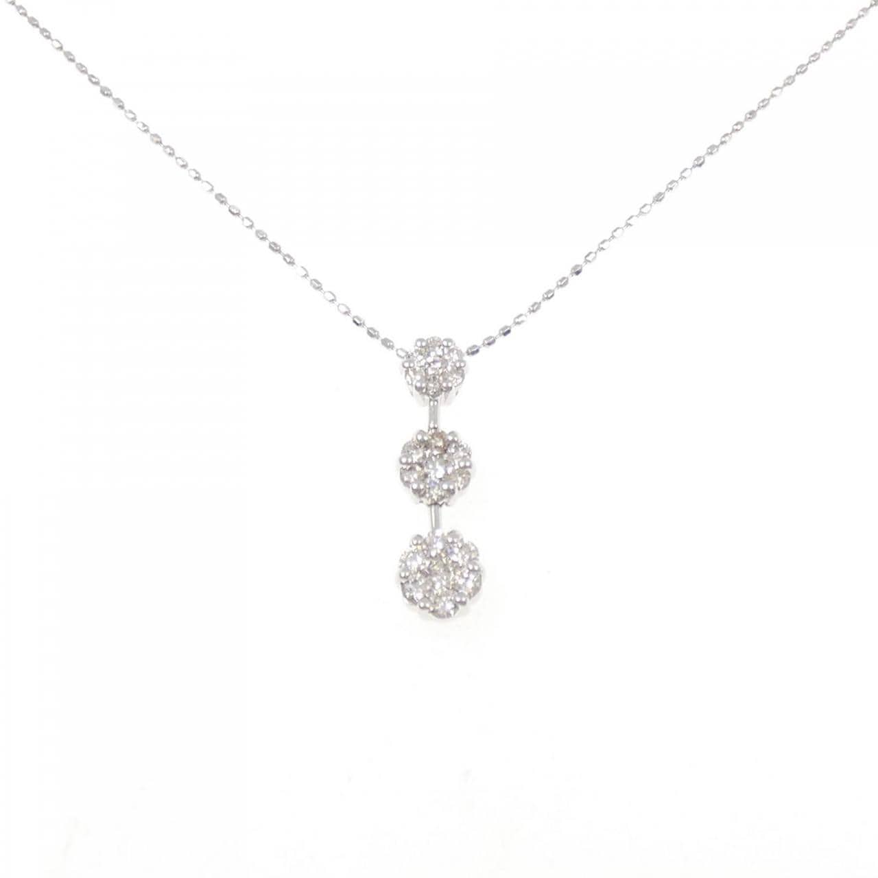 K18WG ダイヤモンド ネックレス 0.50CT