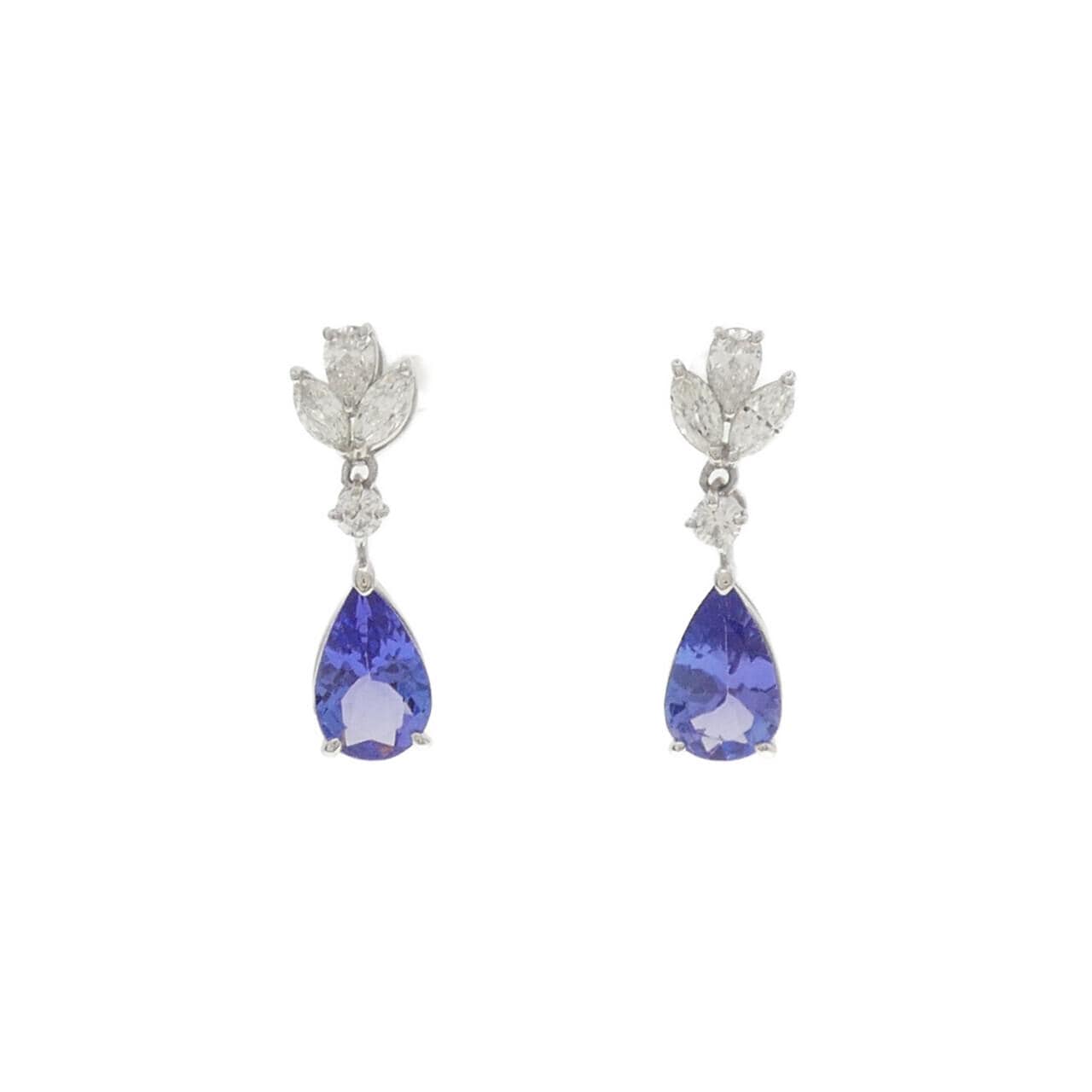 [新品] PT900坦桑石耳環 1.30CT