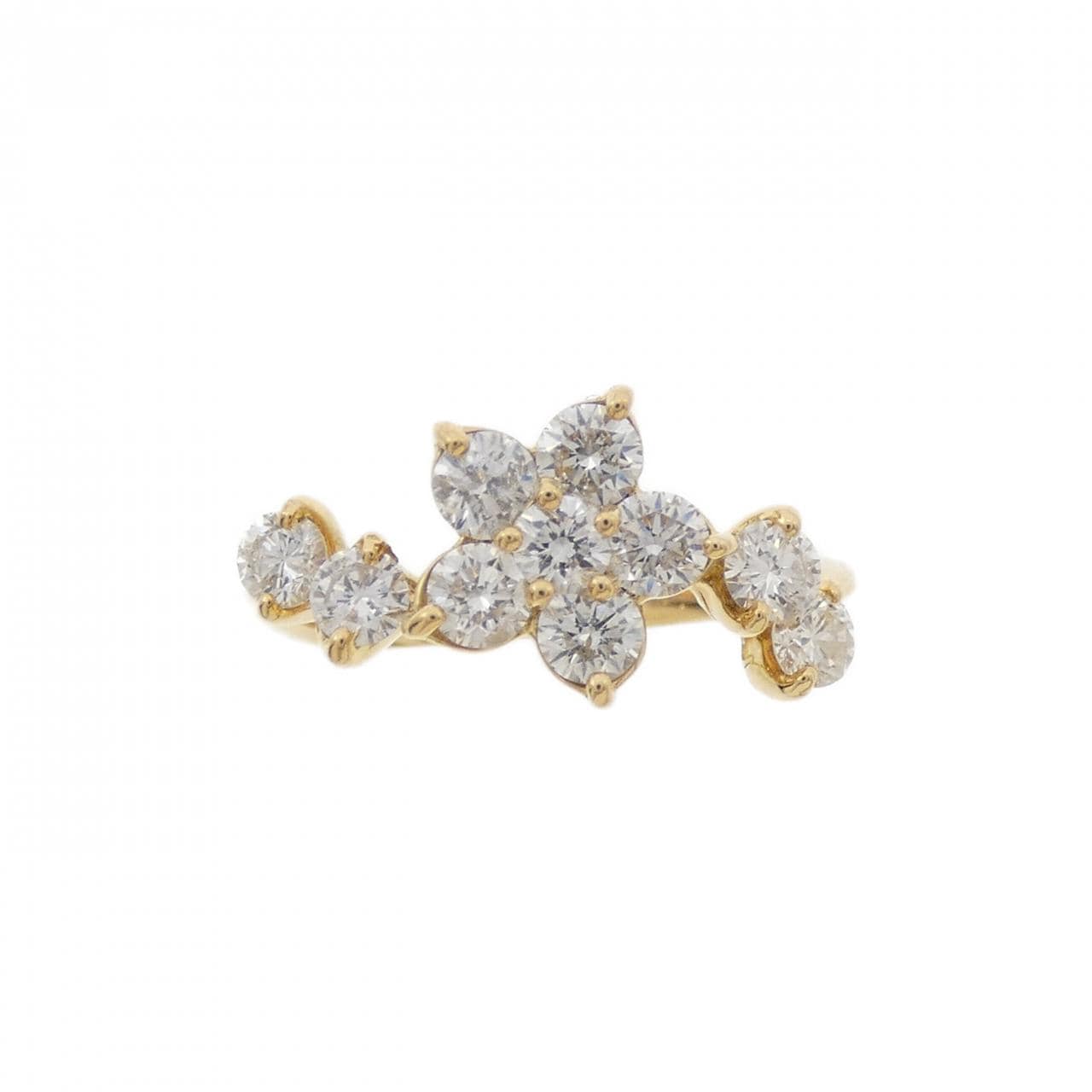 K18YG フラワー ダイヤモンド リング 1.00CT