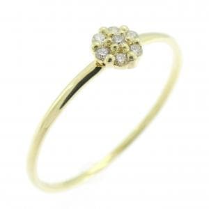 【新品】K18YG フラワー ダイヤモンド リング 0.04CT