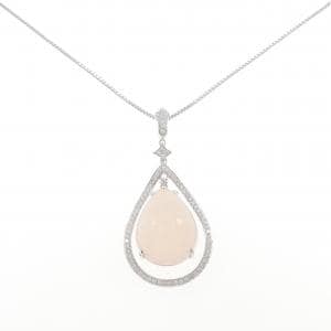 K18WG ローズクオーツ ネックレス 20.50CT