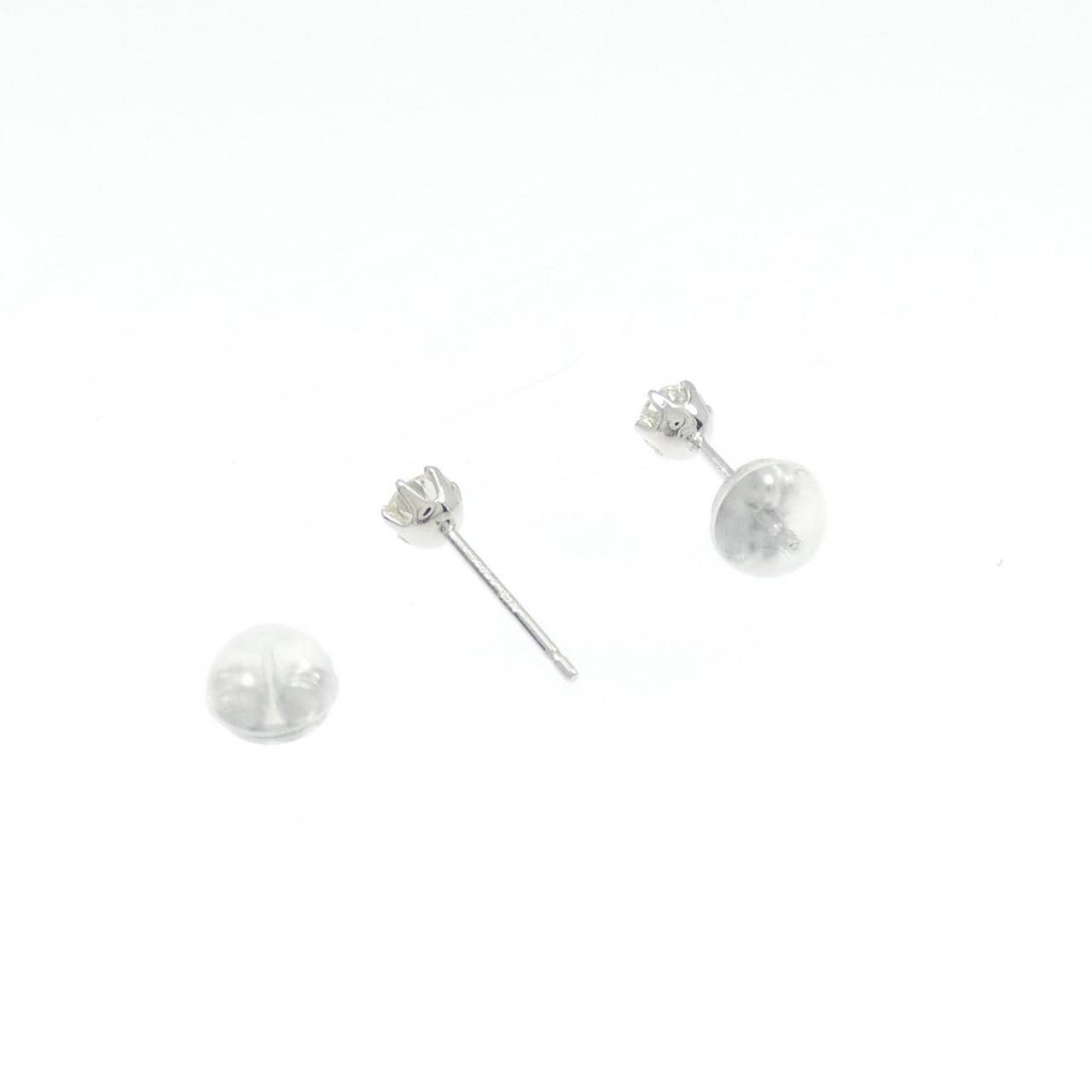 K18WG ソリティア ダイヤモンド ピアス 0.30CT