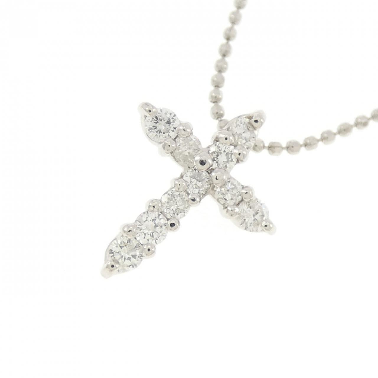 PT900/PT850 クロス ダイヤモンド ネックレス 0.30CT