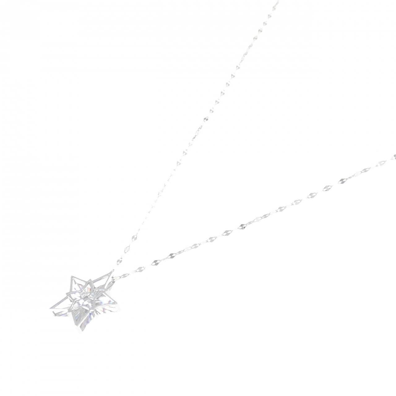【新品】K18WG スター ダイヤモンド ネックレス 0.01CT