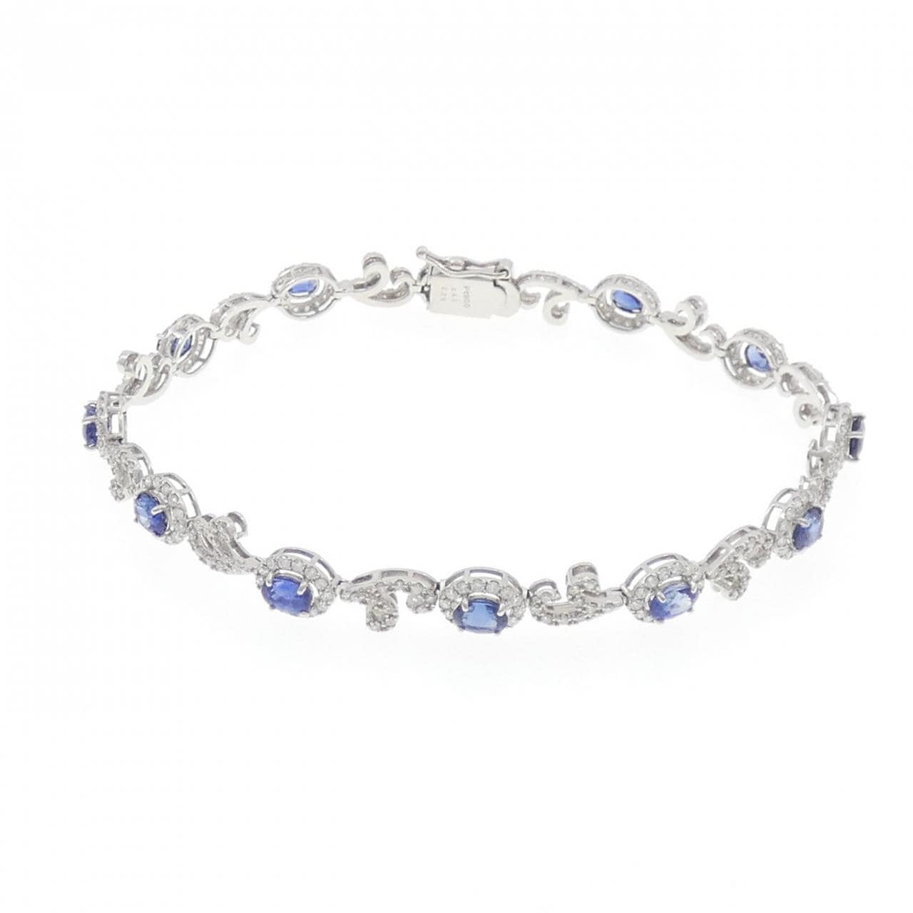 【新品】PT900蓝宝石手链 3.43克拉