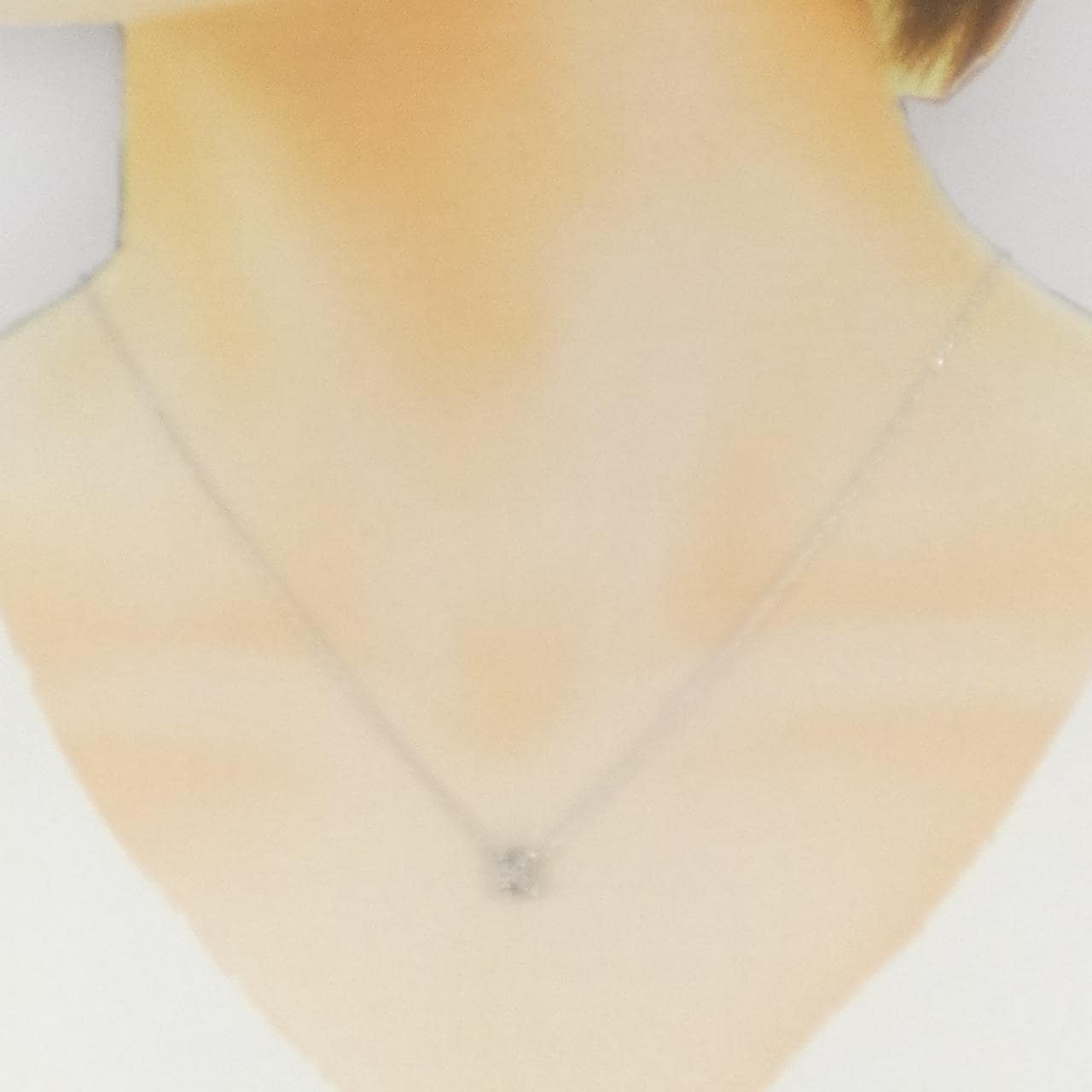 K18WG イニシャルK ダイヤモンド ネックレス 0.06CT